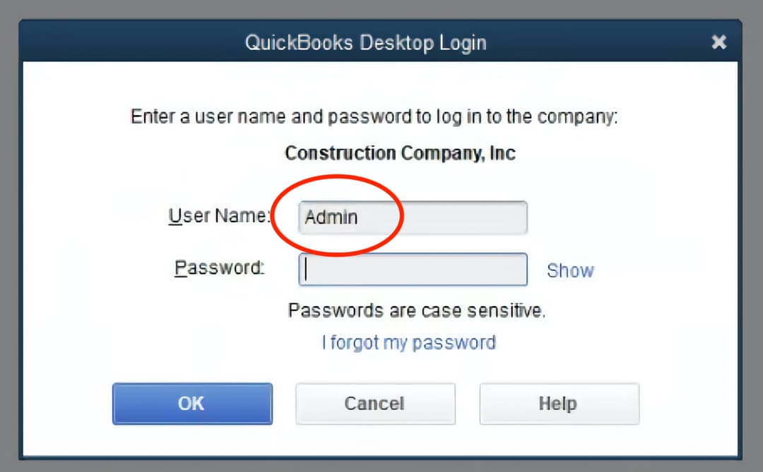 Sign in as Admin